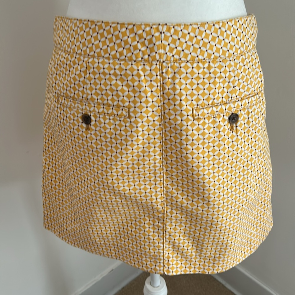 J. Crew Yellow/Cream Geometric Patterned Mini Ski… - image 4